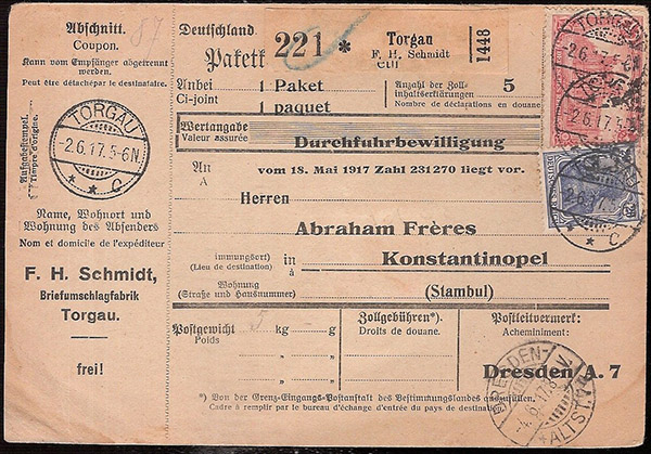 Parcel Card, 1917