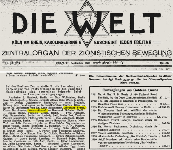 Abraham Frères. Die Welt, September 1908.