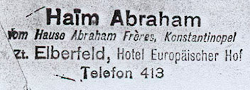 Haim Abraham Stamp Elberfeld