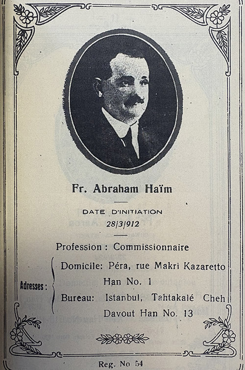 Haim Abraham, B'nai B'rith, 1931