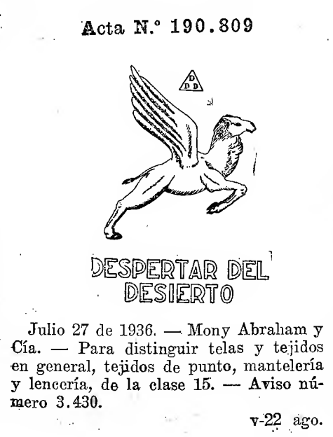 Despertar Del Desierto - Trademark and Logo, 1936