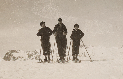Lea, with Uriel and Gisy Abraham, Celerina, Grisons, Switzerland - 1929