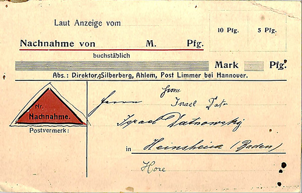 Membership Card for the Association of Former Ahlemers for the year 1911 