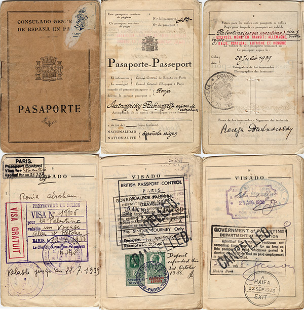 Ronya's passport - 1938