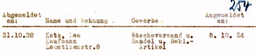 1938 Deregistration of Gebruder Katz.