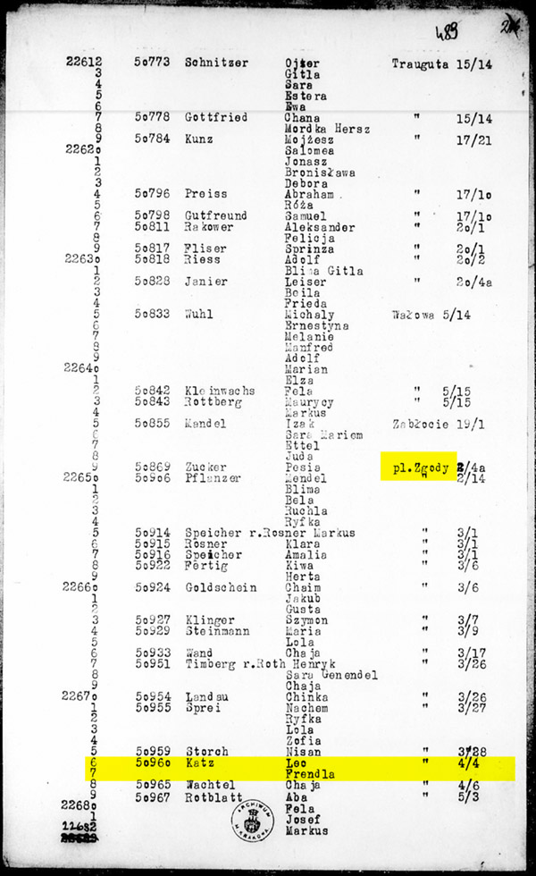 Police Registration list - Change of address, March 1941.