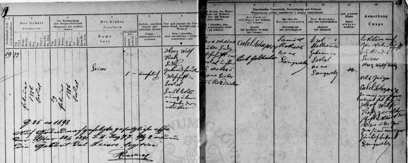 Leiser Katz birth registry