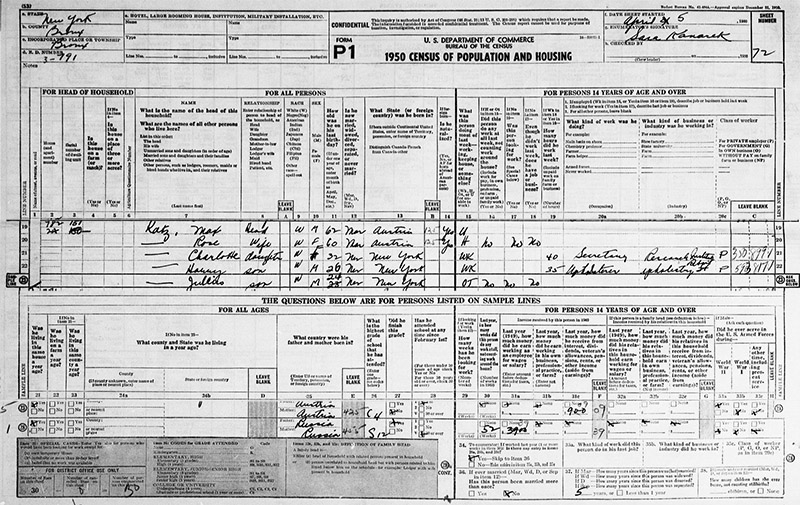 Max Katz 1950 Census