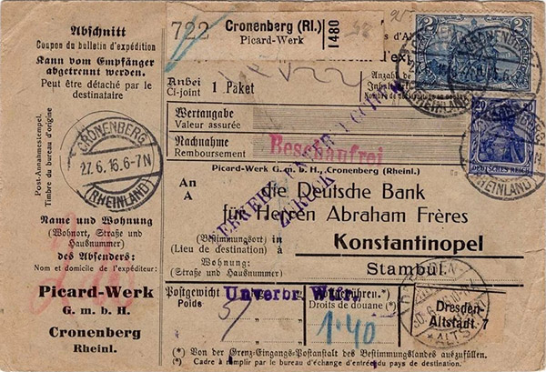 Parcel Card, Picard-Werk